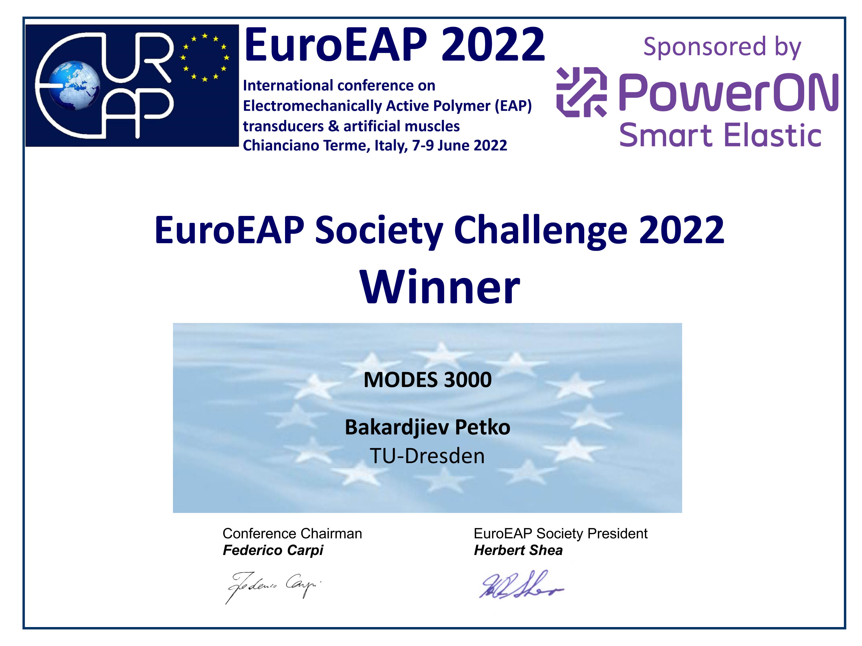 Society challenge certificate 1st